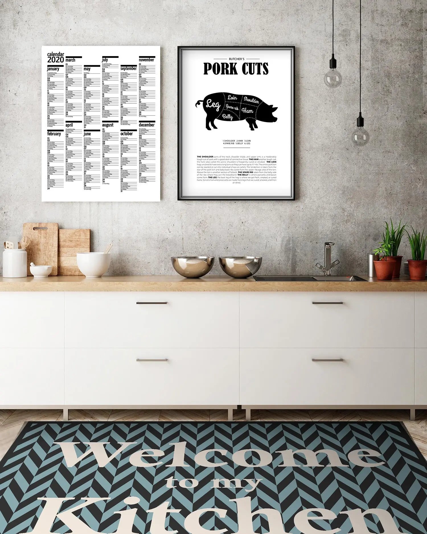 Alfombra Bienvenido a mi Cocina Azul freeshipping - Home and Living