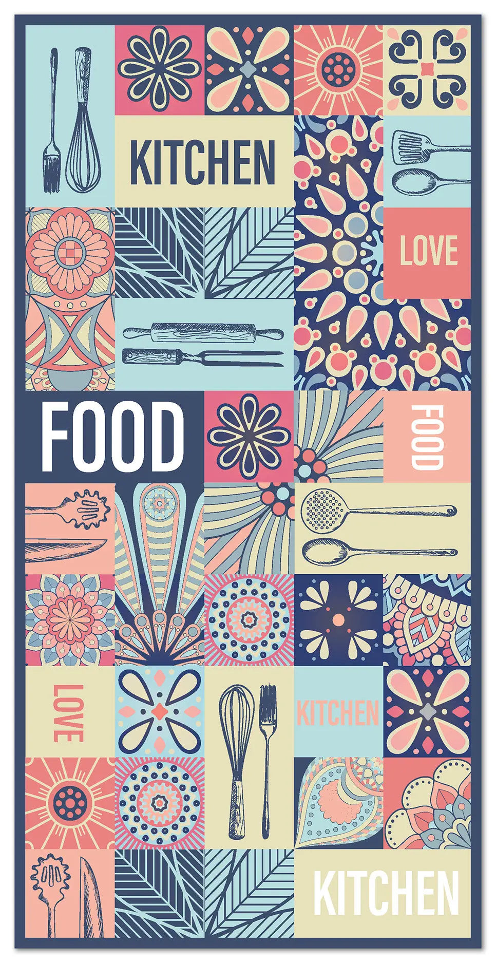 Alfombra Collage Palabras Baldosas Multicolor freeshipping - Home and Living