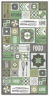 Alfombra Collage Palabras Baldosas Verde freeshipping - Home and Living