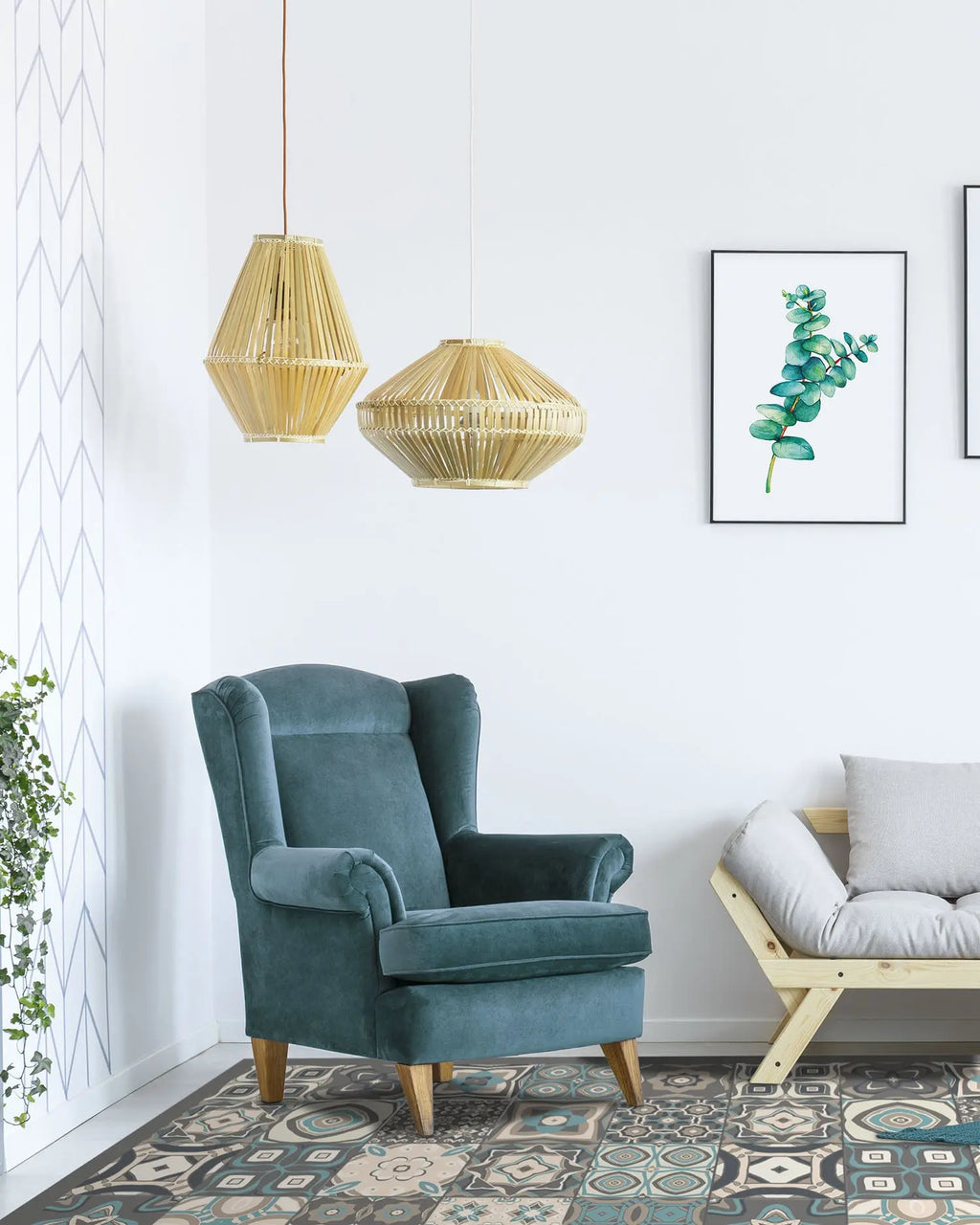 Alfombra Estilo Hidráulico Azul freeshipping - Home and Living