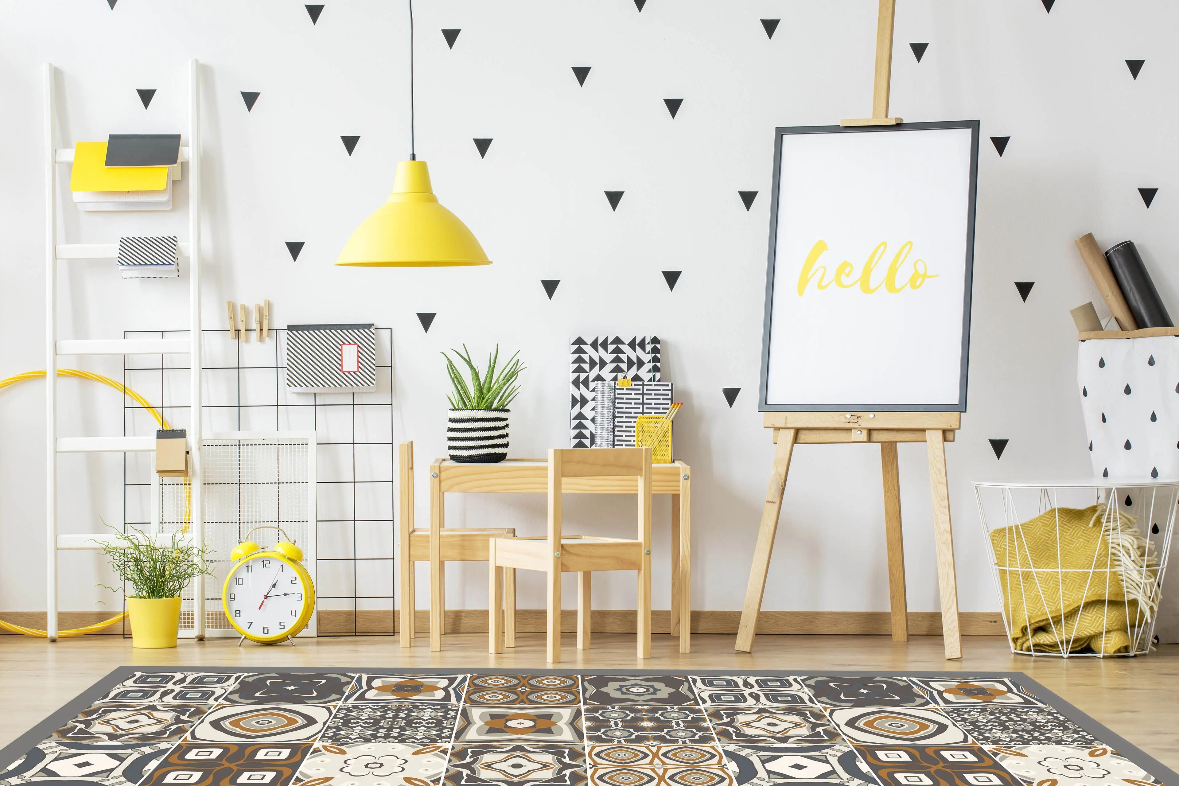 Alfombra Estilo Hidráulico Naranja freeshipping - Home and Living