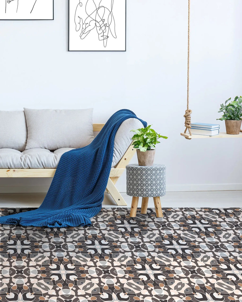 Alfombra Estilo Hidráulico Oriental Gris freeshipping - Home and Living