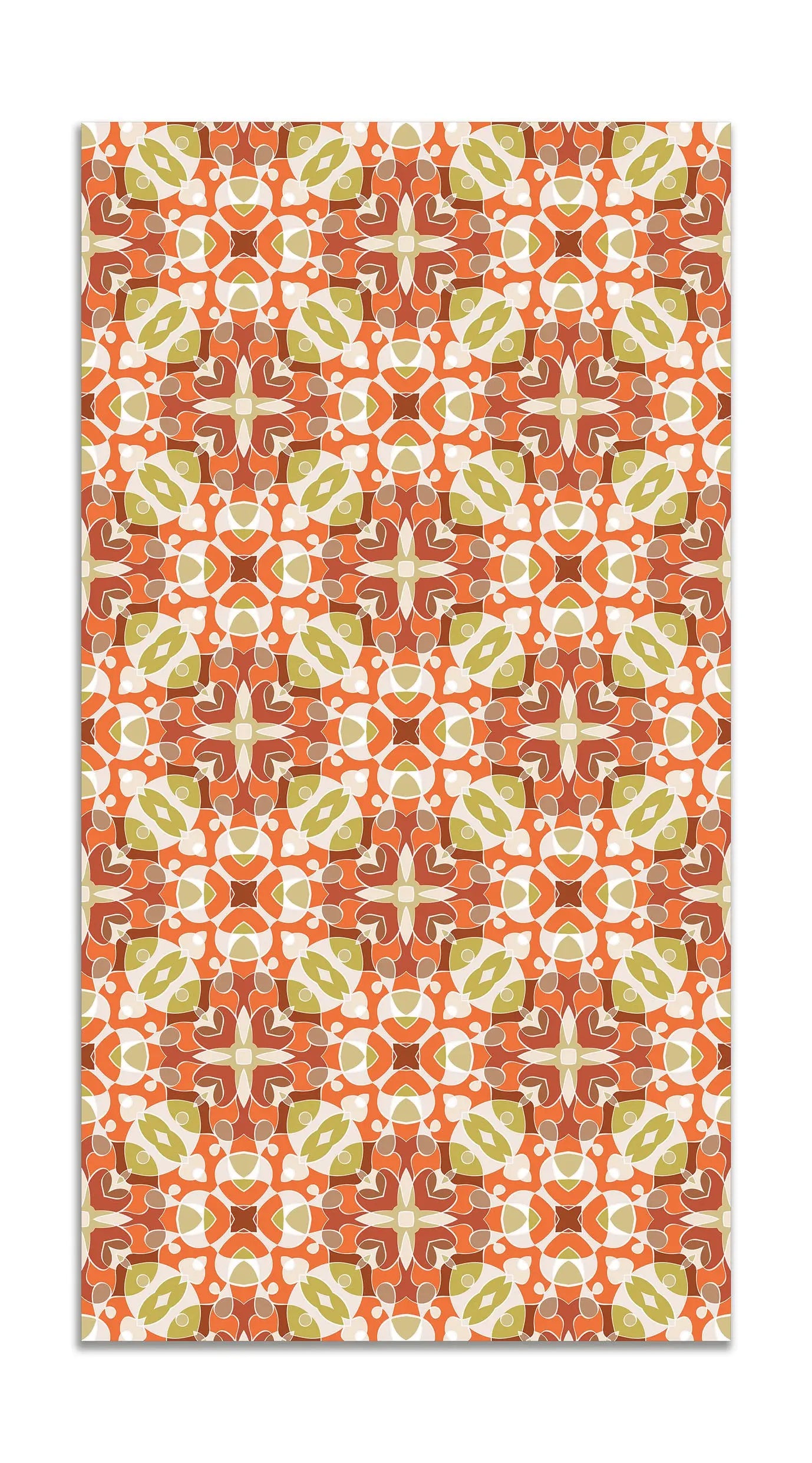 Alfombra Estilo Hidráulico Oriental Naranja freeshipping - Home and Living