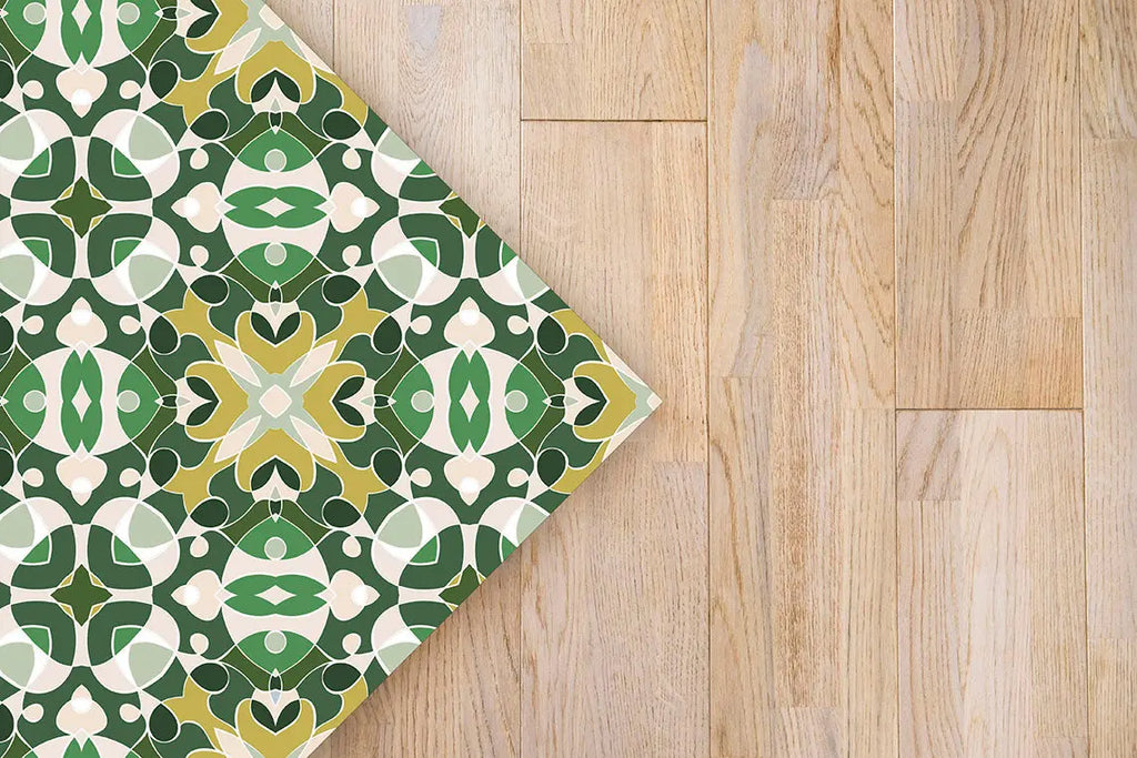 Alfombra Estilo Hidráulico Oriental Verde freeshipping - Home and Living