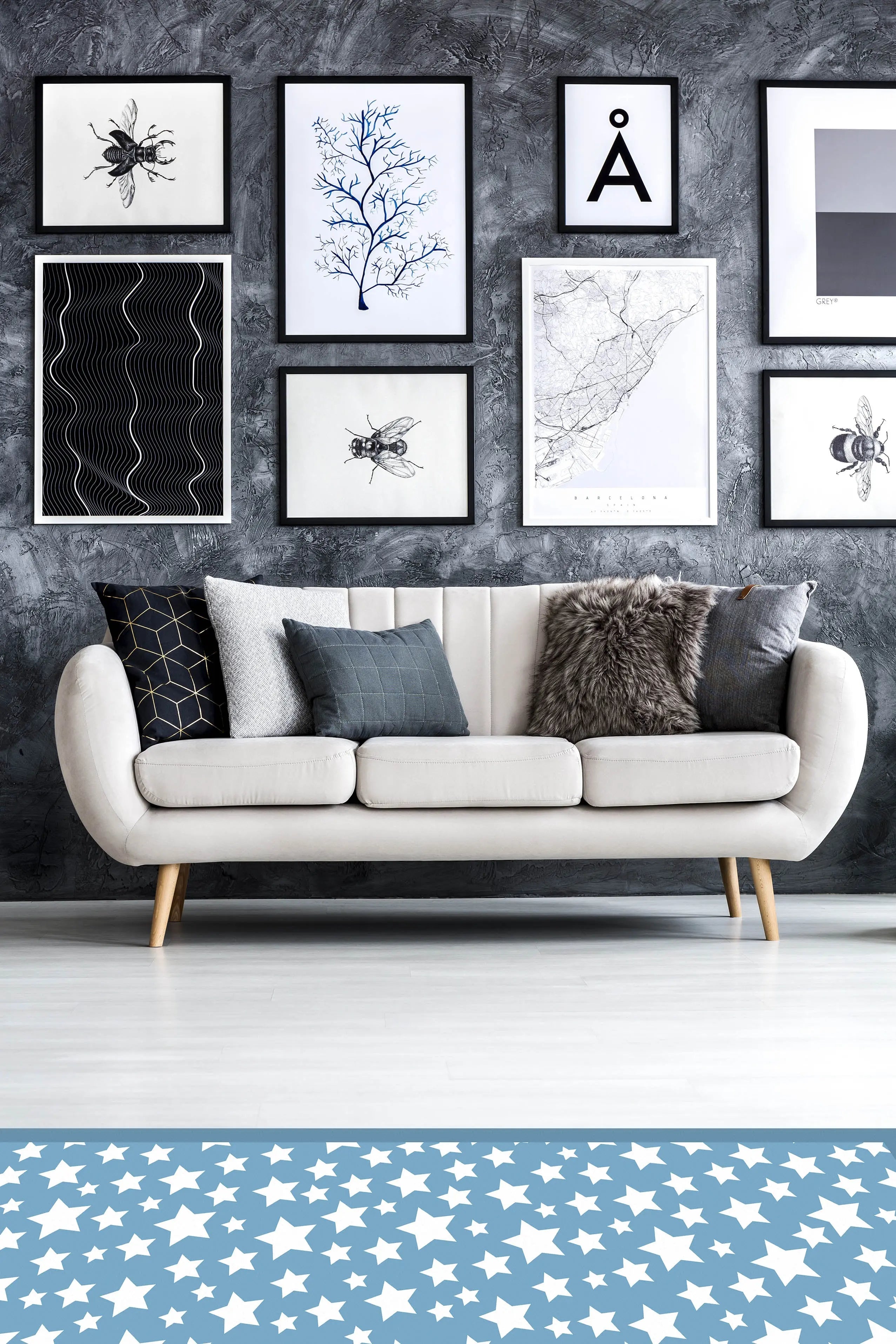 Alfombra Estrellas Azul freeshipping - Home and Living