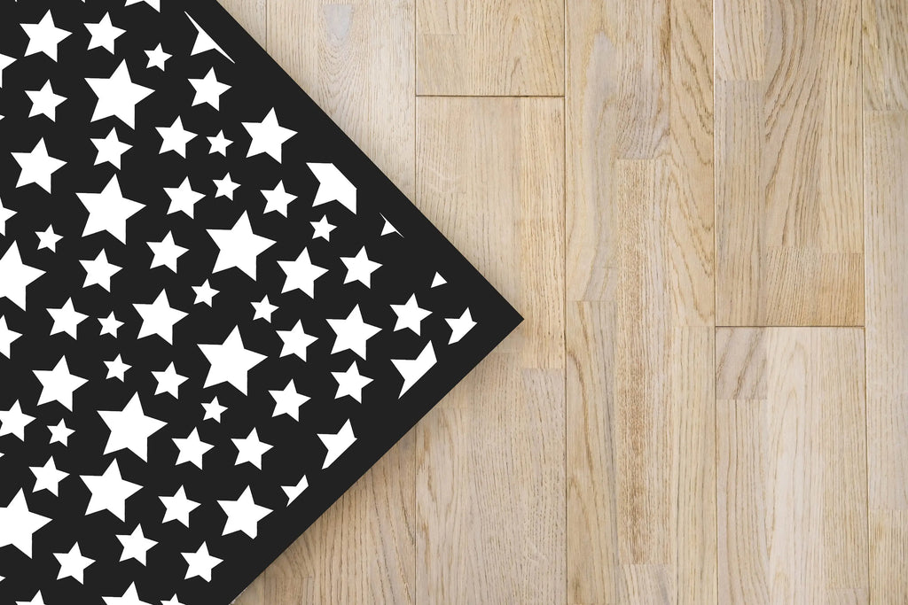 Alfombra Estrellas Negra freeshipping - Home and Living