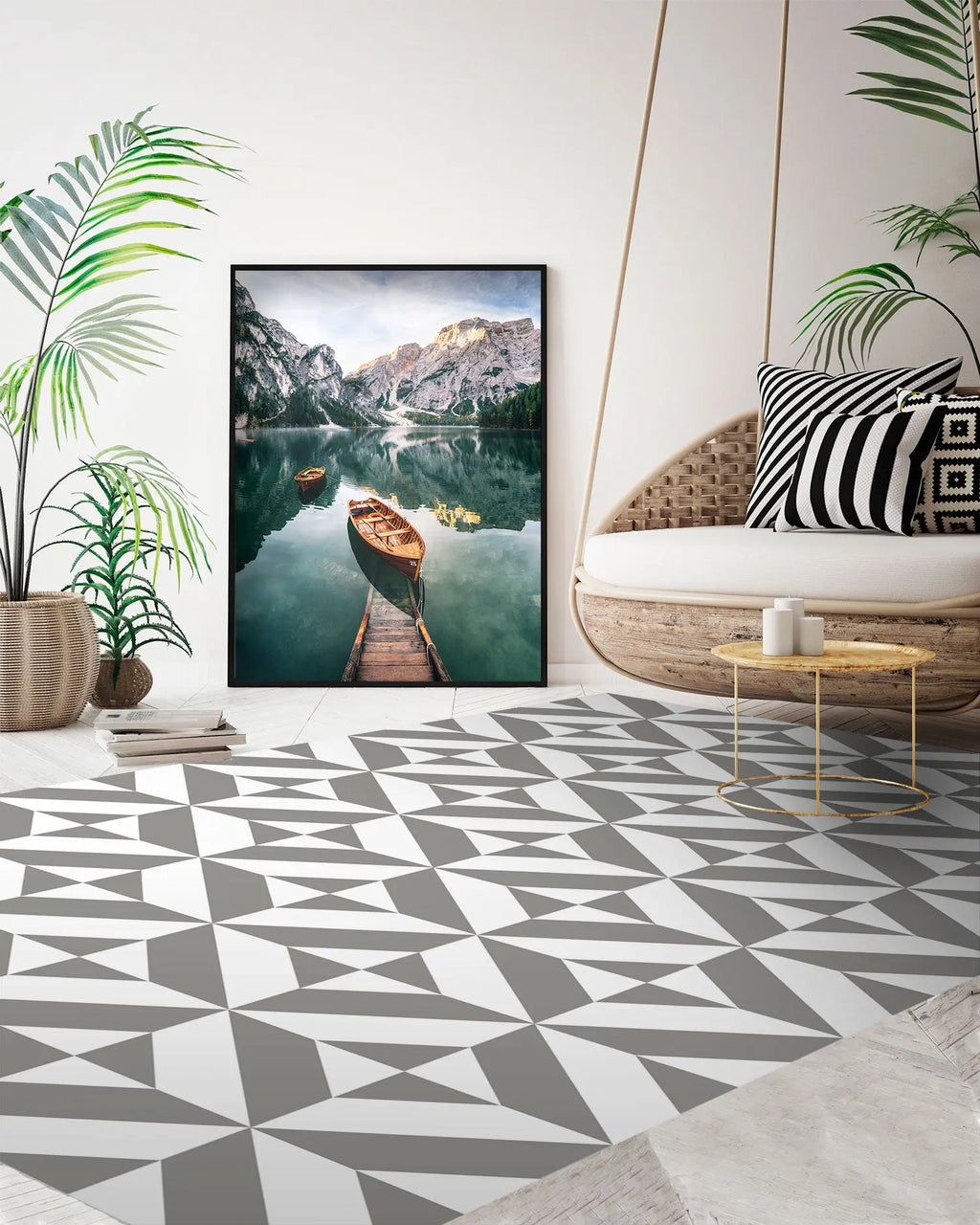 Alfombra Geometría Gris freeshipping - Home and Living