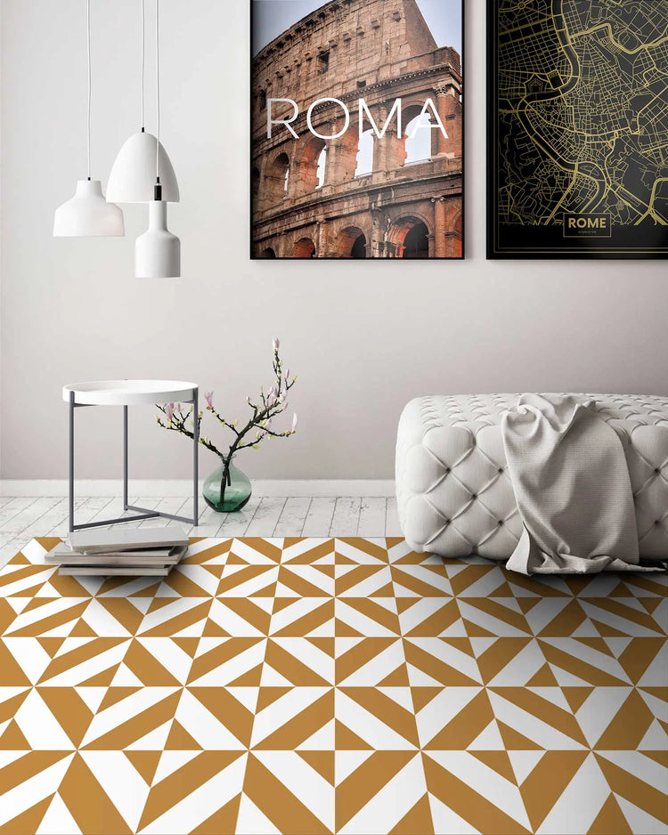 Alfombra Geometría Mostaza freeshipping - Home and Living
