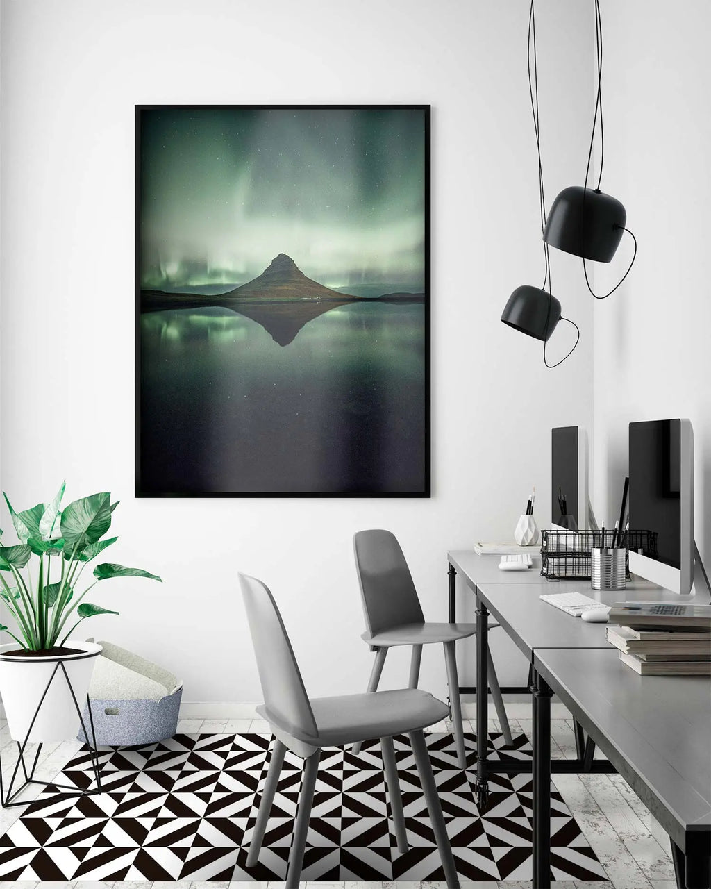 Alfombra Geometría Negra freeshipping - Home and Living