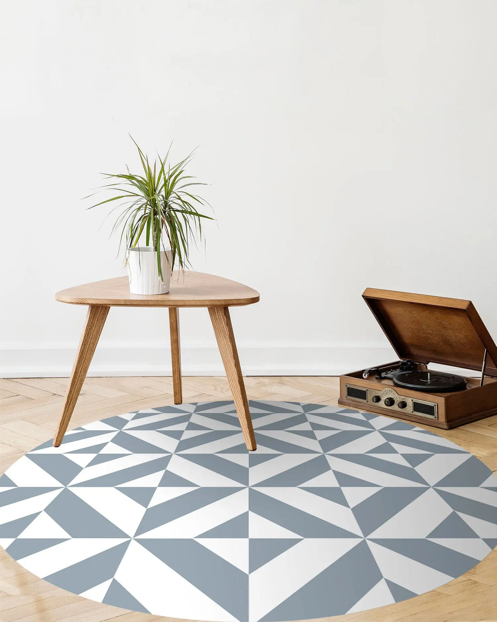 Alfombra Geometría Redonda Azul freeshipping - Home and Living