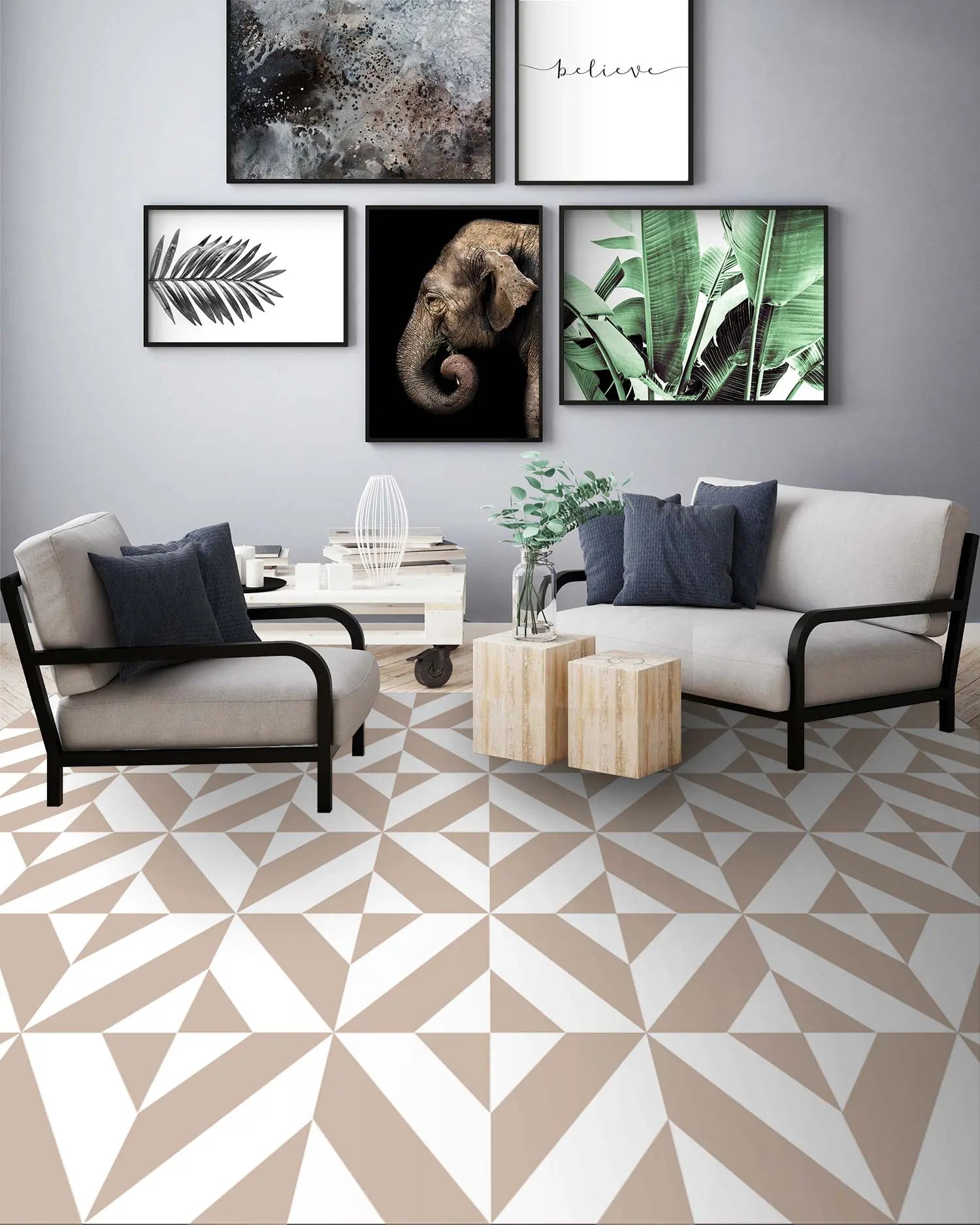 Alfombra Geometría Rosa freeshipping - Home and Living