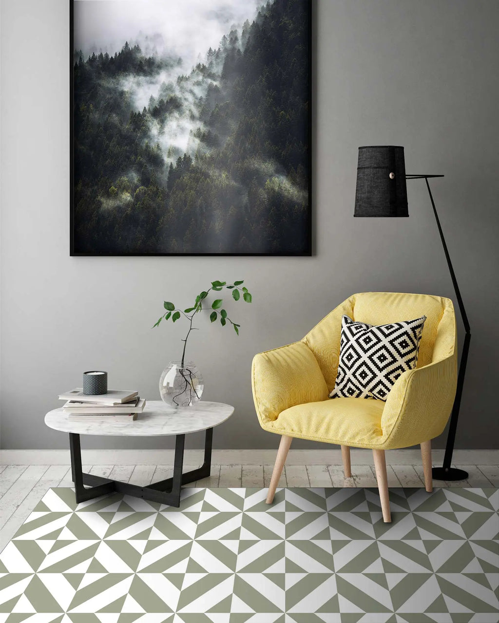 Alfombra Geometría Verde freeshipping - Home and Living