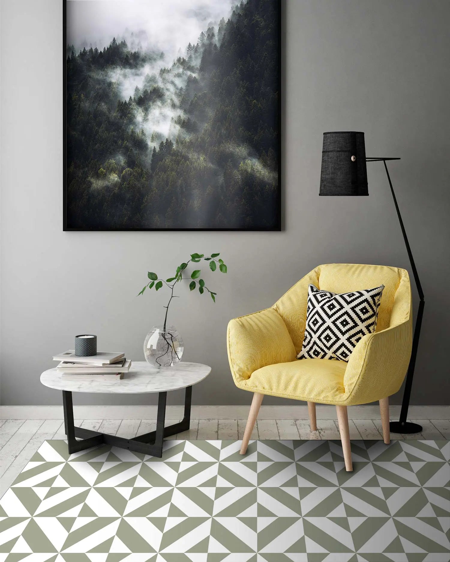 Alfombra Geometría Verde freeshipping - Home and Living