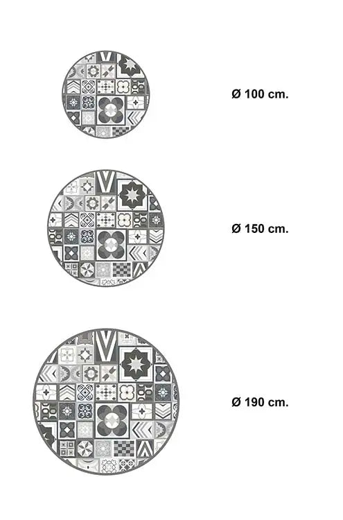 Alfombra Gris Estilo Hidráulico Redonda Home & Living 