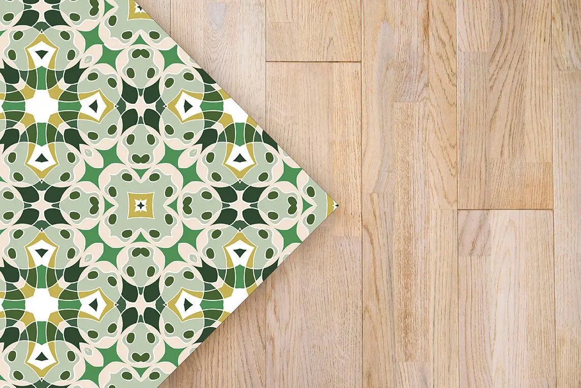 Alfombra Hidráulica Tipo Oriental Verde freeshipping - Home and Living