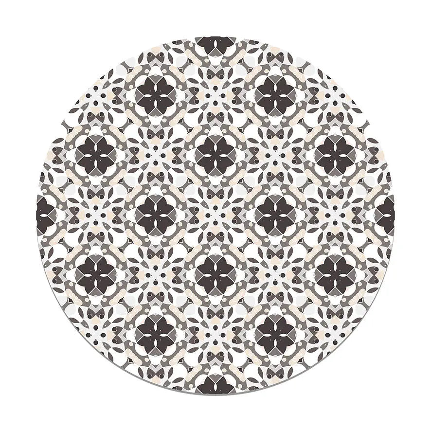 Alfombra Hidráulico Oriental Mosaico Gris Redonda freeshipping - Home and Living