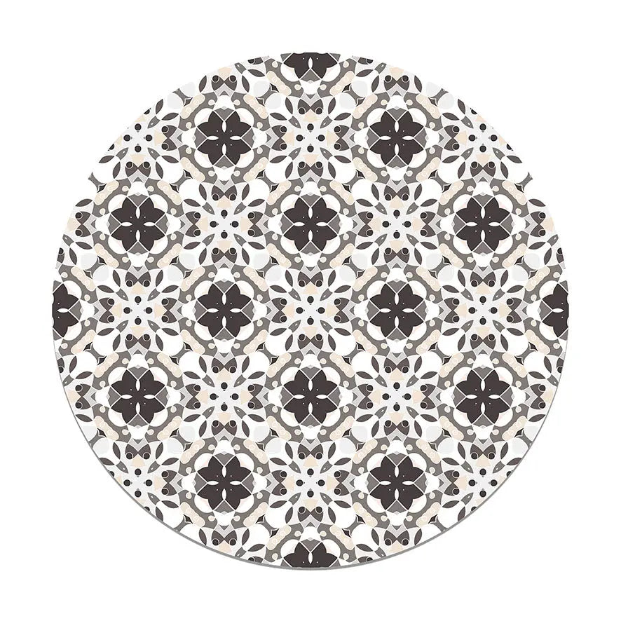 Alfombra Hidráulico Oriental Mosaico Gris Redonda freeshipping - Home and Living