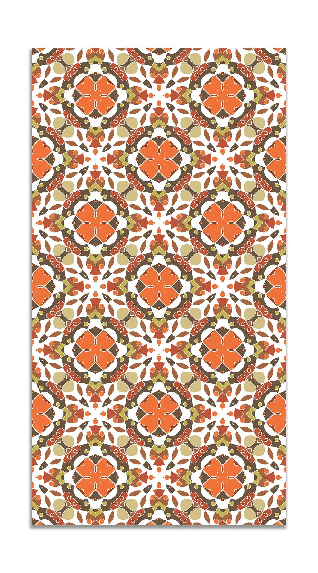 Alfombra Hidráulico Oriental Mosaico Naranja freeshipping - Home and Living