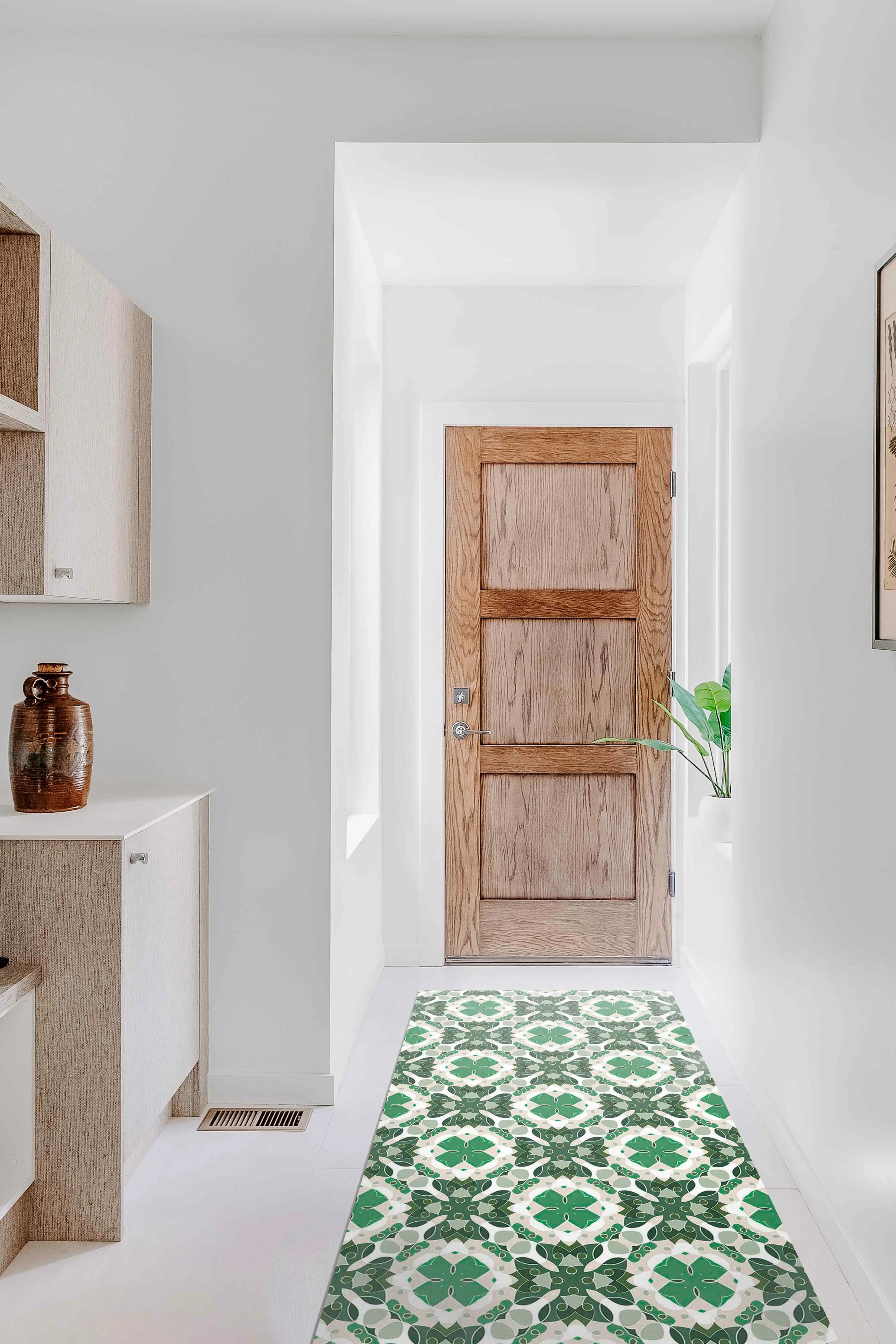 Alfombra Hidráulico Oriental Mosaico Verde freeshipping - Home and Living