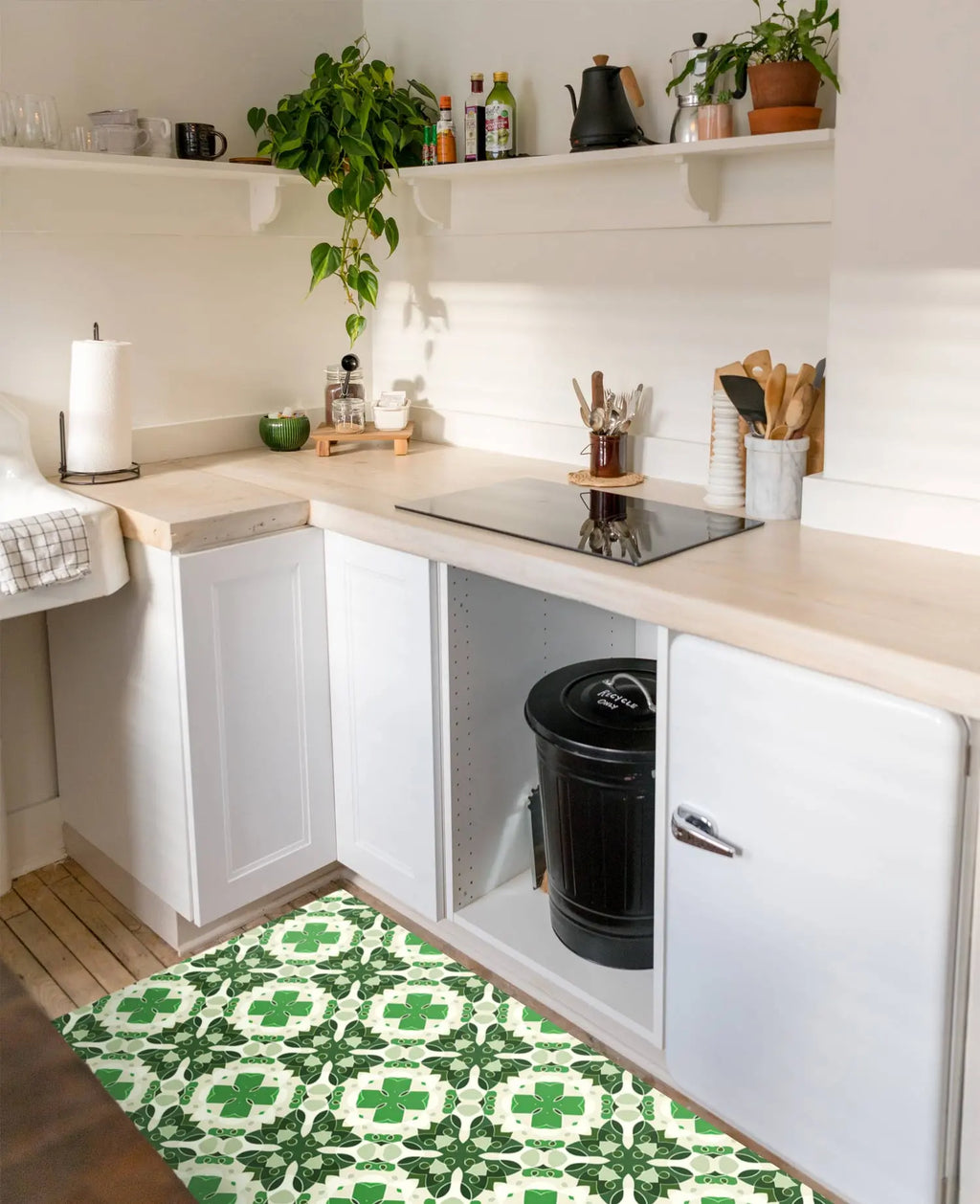 Alfombra Hidráulico Oriental Mosaico Verde freeshipping - Home and Living