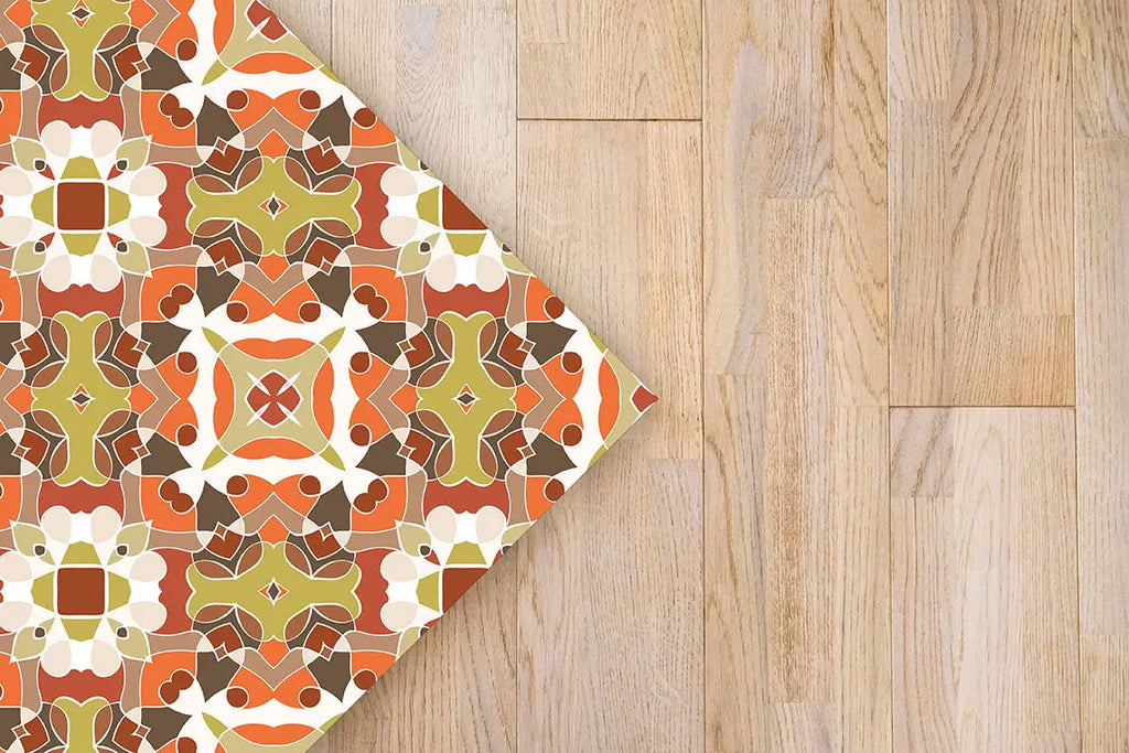 Alfombra Hidráulico Oriental Naranja freeshipping - Home and Living