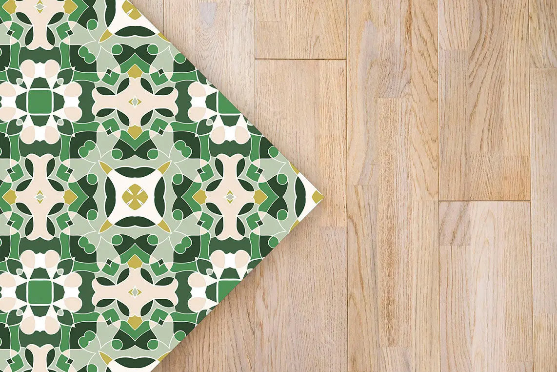 Alfombra Hidráulico Oriental Verde freeshipping - Home and Living