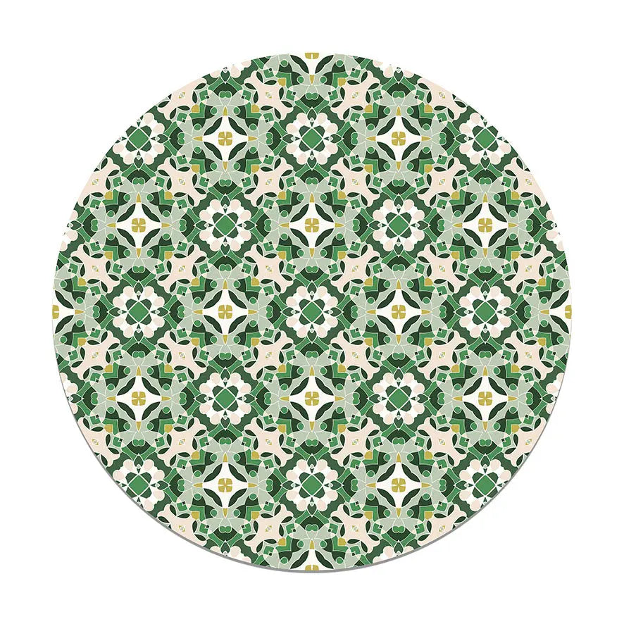 Alfombra Hidráulico Oriental Verde Redonda freeshipping - Home and Living