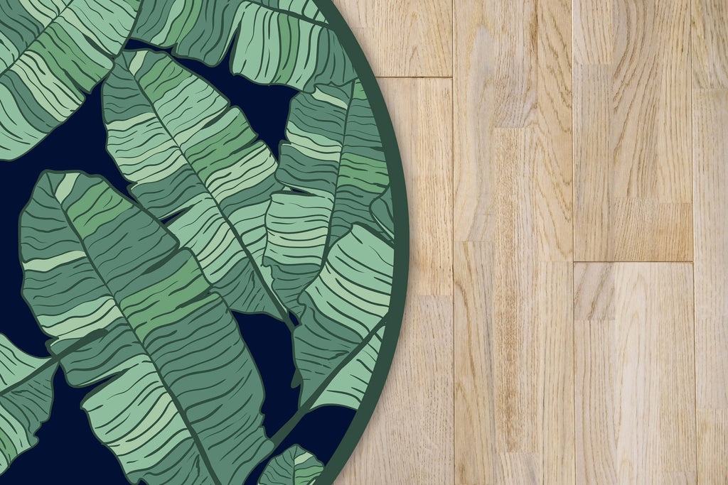 Alfombra Hojas Plátano Redonda freeshipping - Home and Living