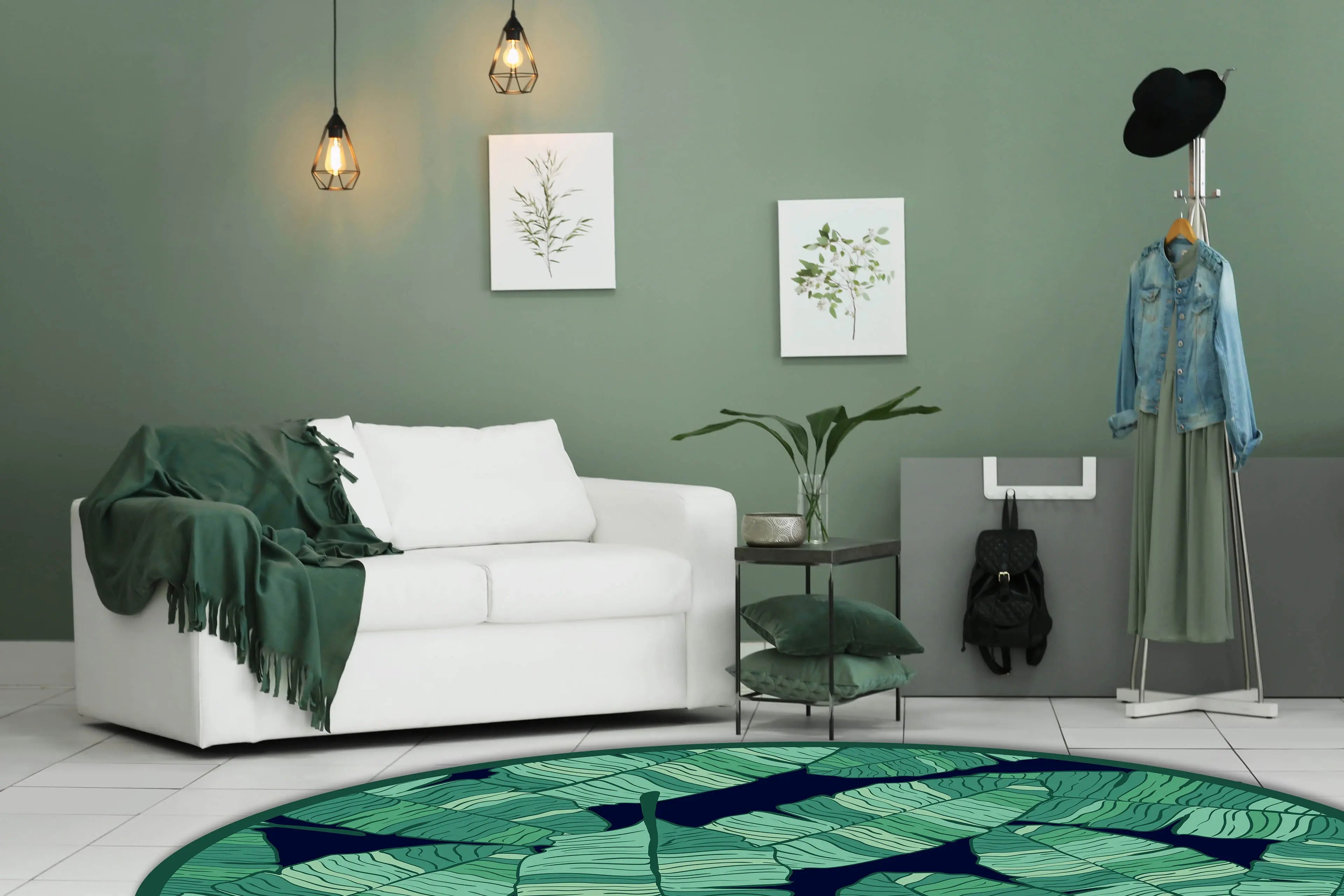 Alfombra Hojas Plátano Redonda freeshipping - Home and Living