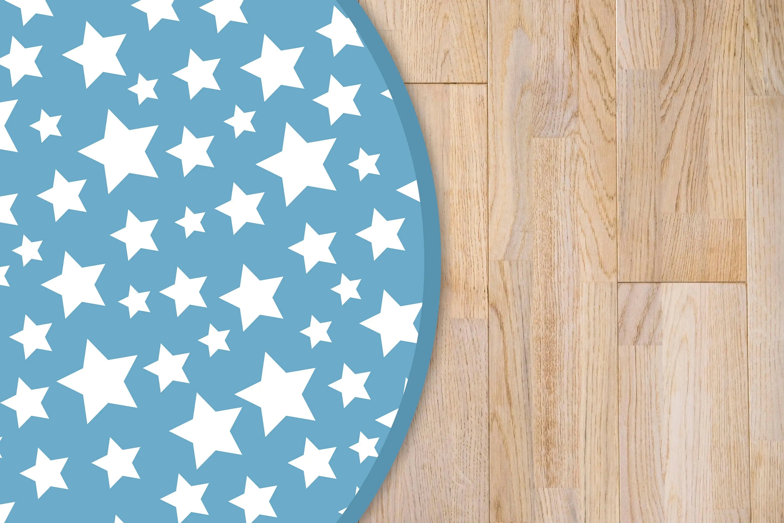 Alfombra Infantil Estrellas Azul Redonda freeshipping - Home and Living