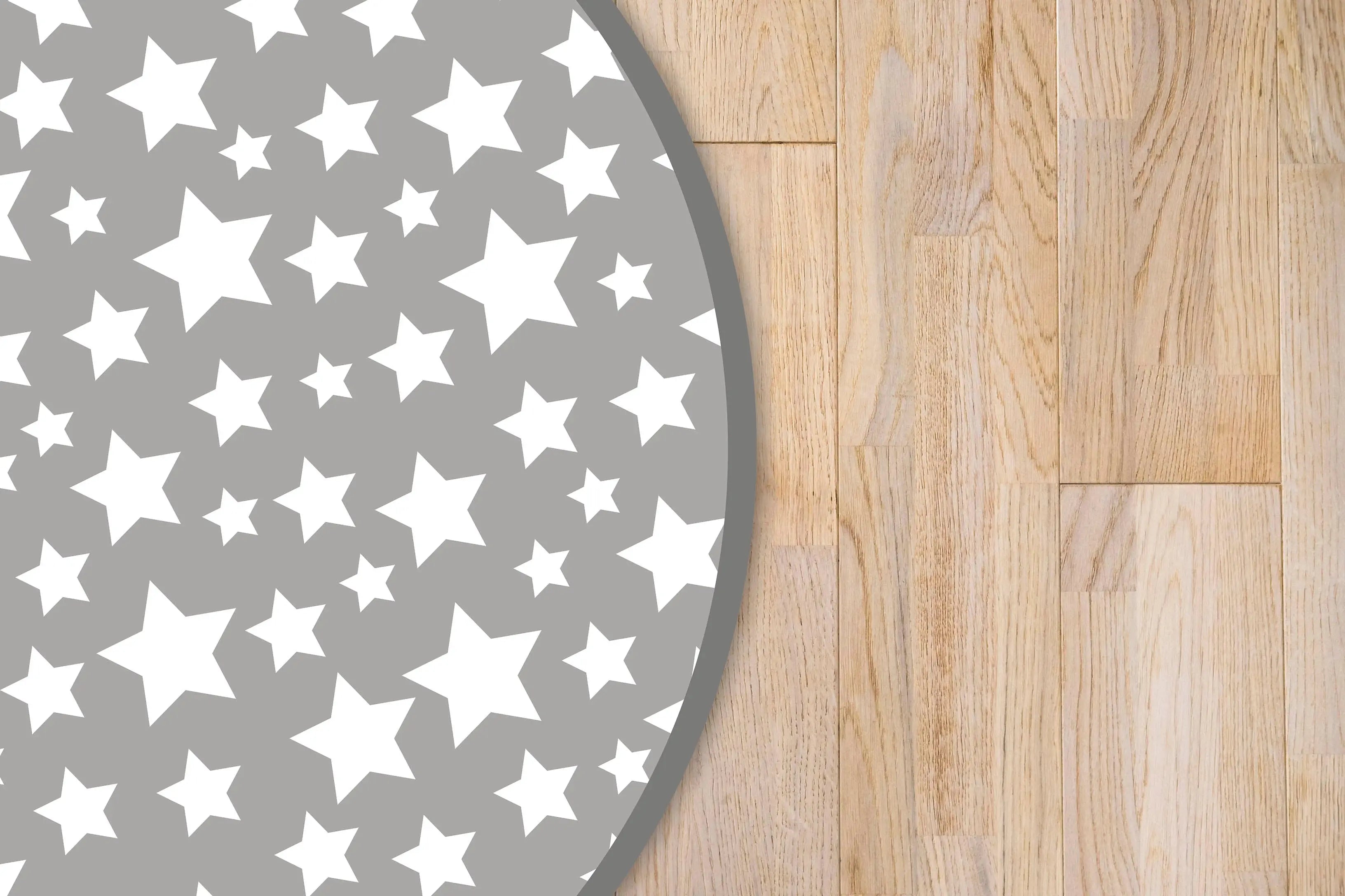 Alfombra Infantil Estrellas Gris Redonda freeshipping - Home and Living