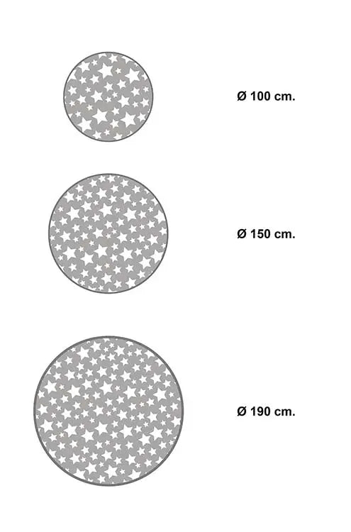 Alfombra Infantil Estrellas Gris Redonda Home & Living 