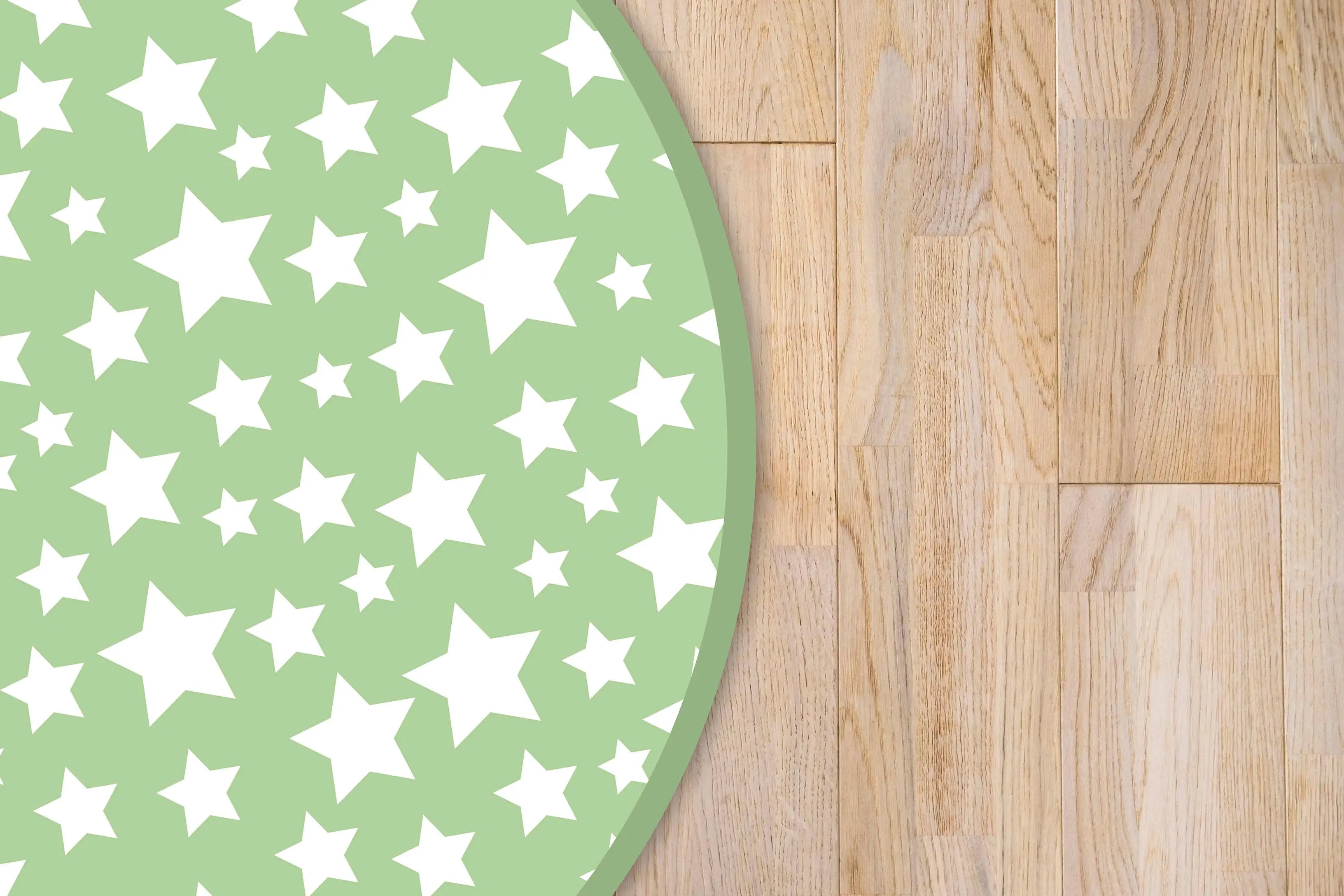 Alfombra Infantil Estrellas Verde Redonda freeshipping - Home and Living