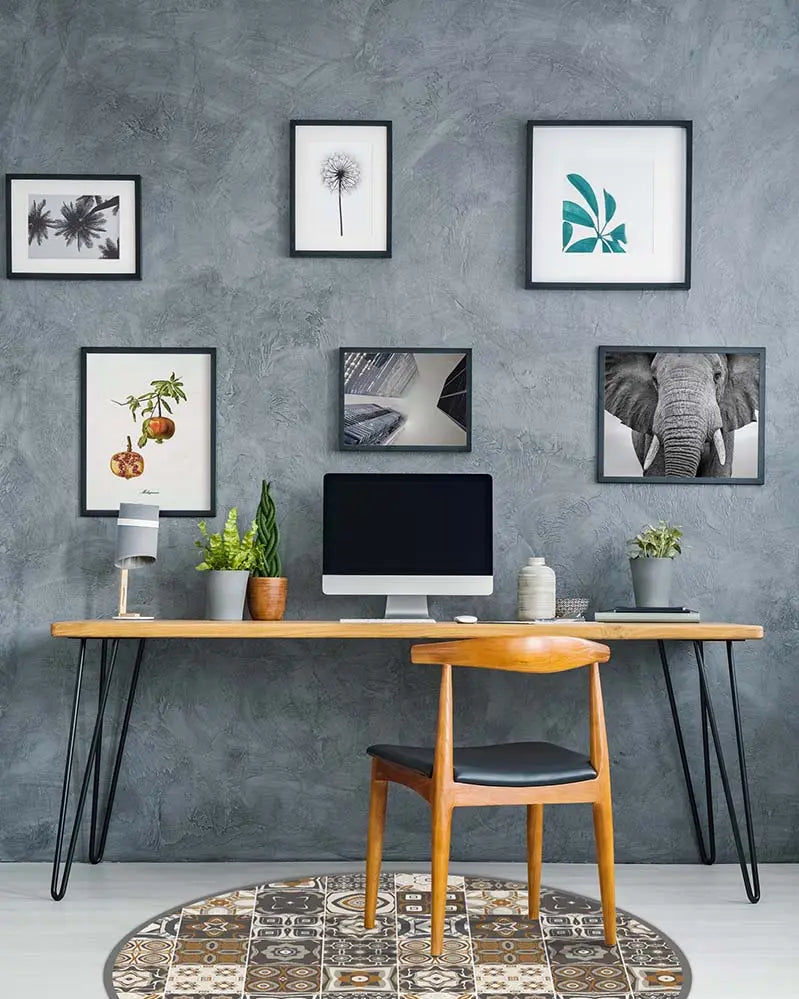 Alfombra Naranja Baldosa Hidráulica Redonda Home & Living 