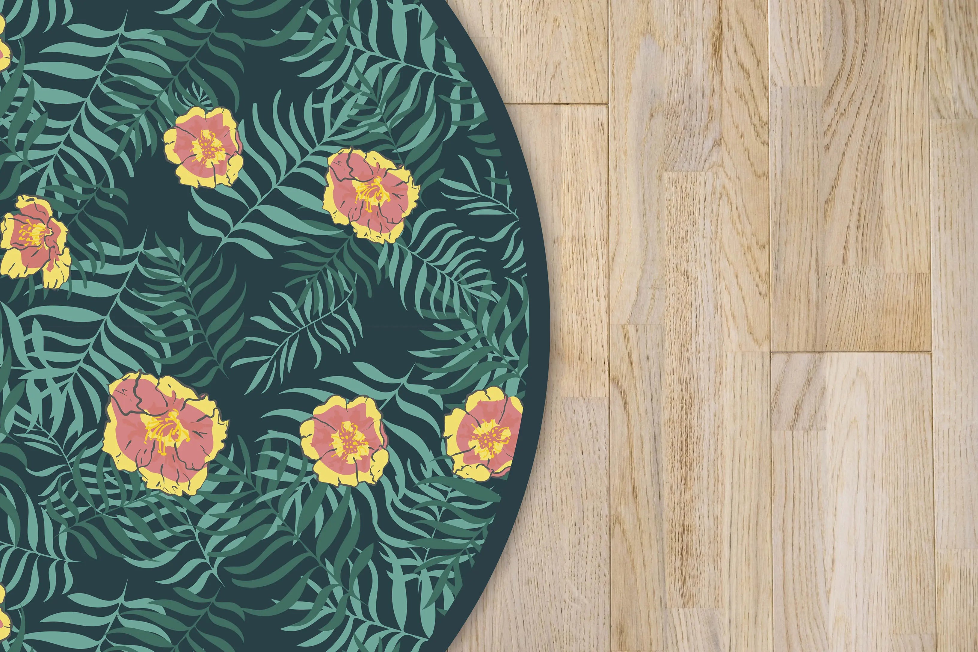 Alfombra Plantas Redonda freeshipping - Home and Living