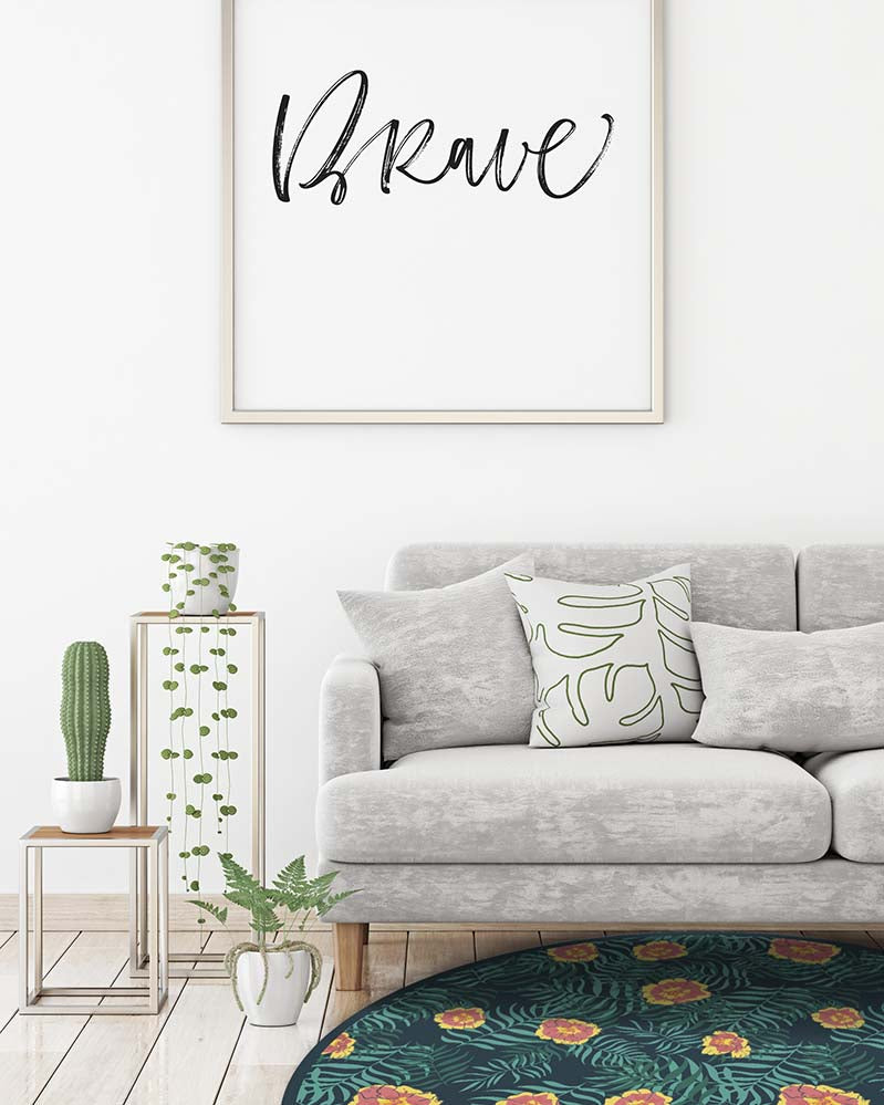 Alfombra Plantas Redonda Home & Living 