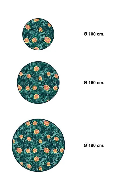 Alfombra Plantas Redonda Home & Living 