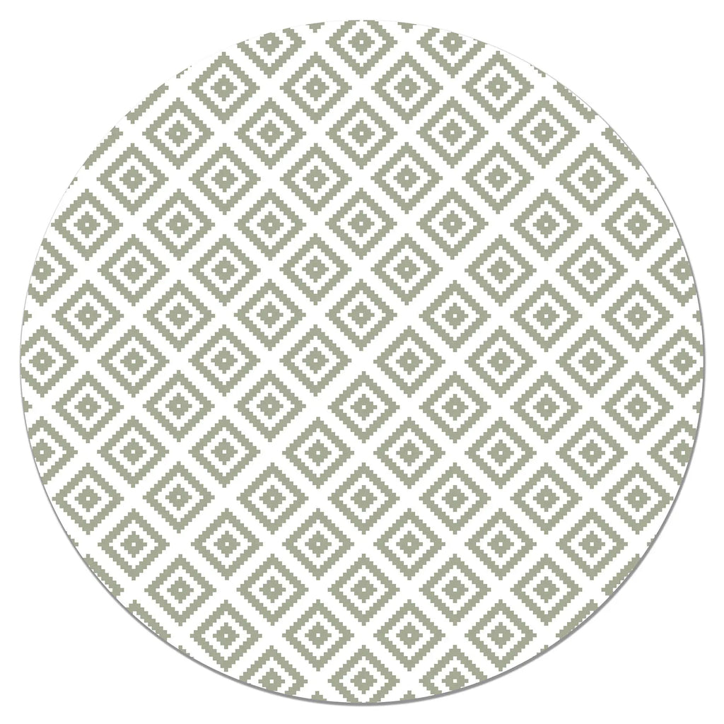Alfombra Redonda Cuadros Verde freeshipping - Home and Living