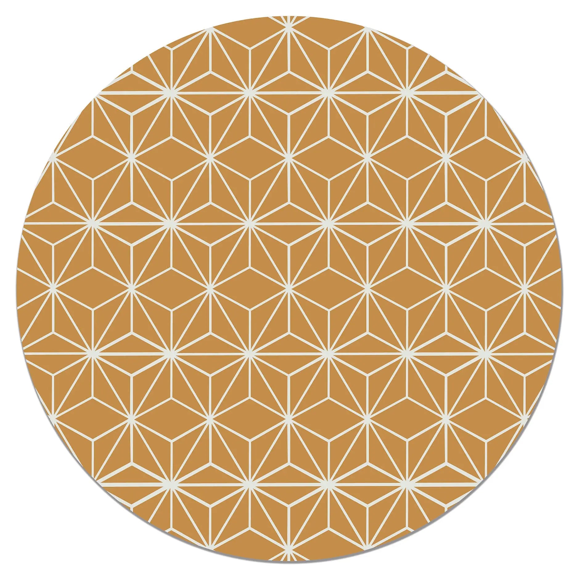 Alfombra Redonda Estrellada Mostaza freeshipping - Home and Living