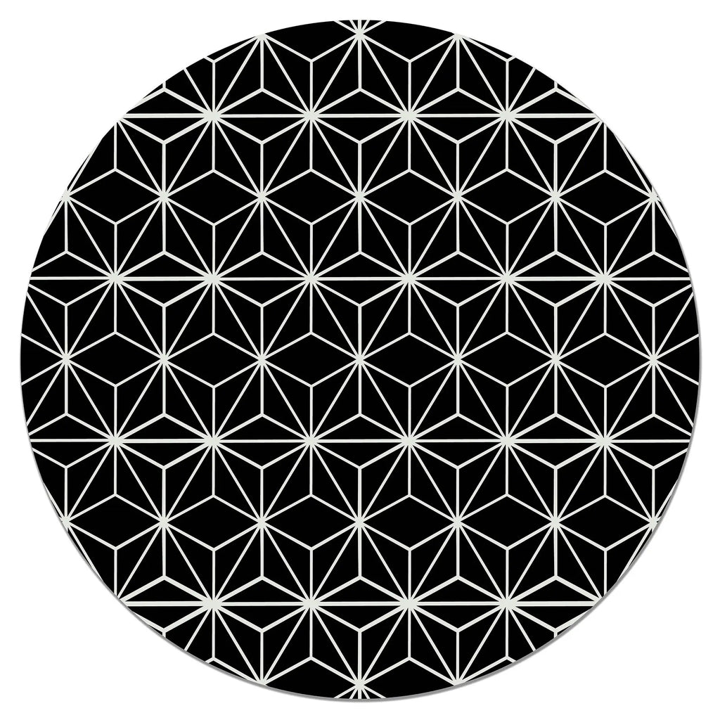 Alfombra Redonda Estrellada Negra freeshipping - Home and Living