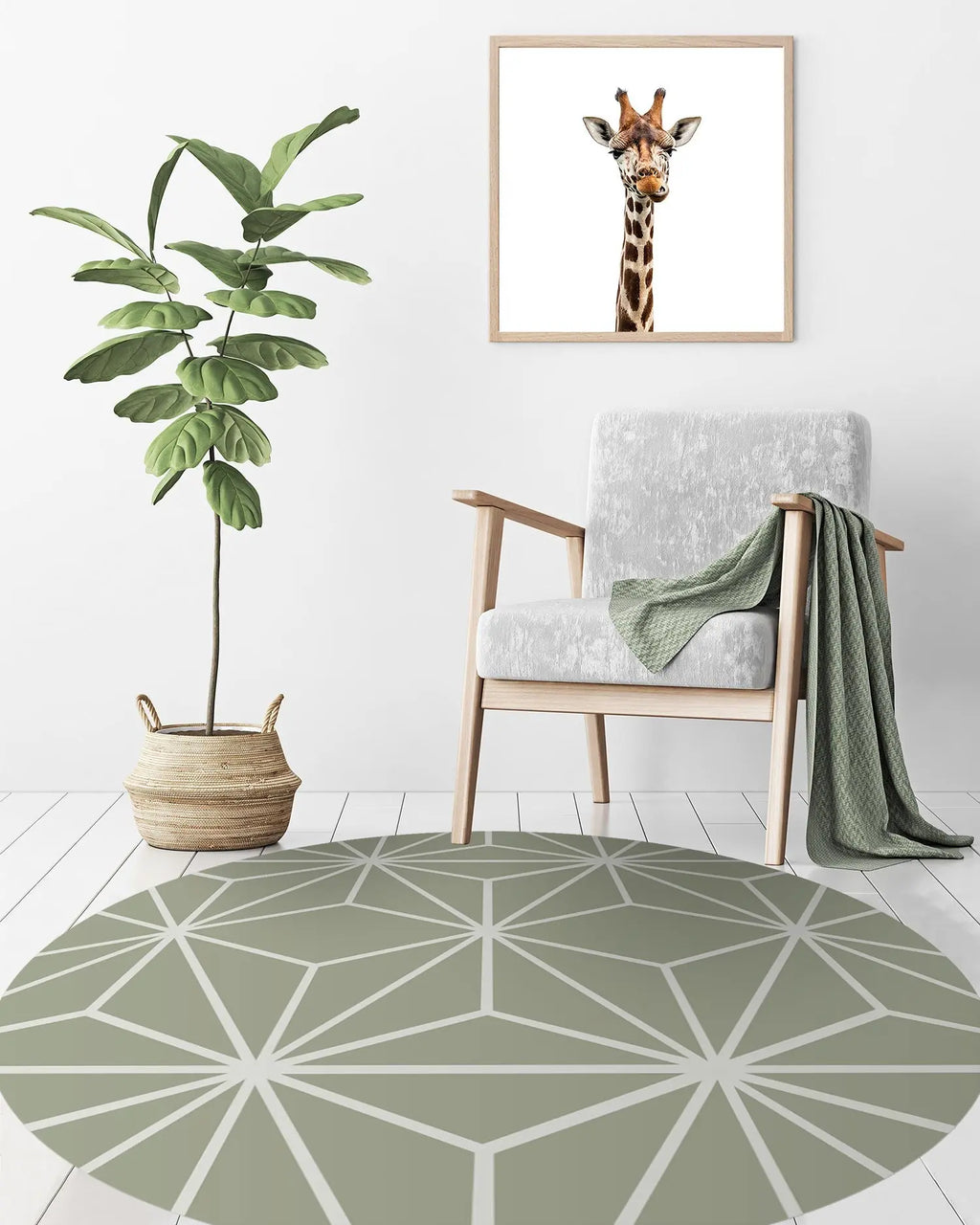 Alfombra Redonda Estrellada Verde freeshipping - Home and Living