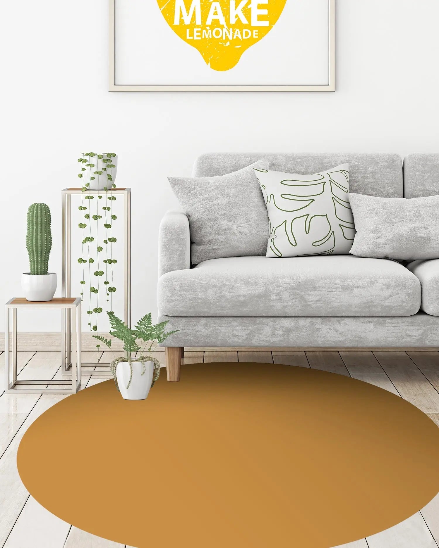 Alfombra Redonda Mostaza freeshipping - Home and Living