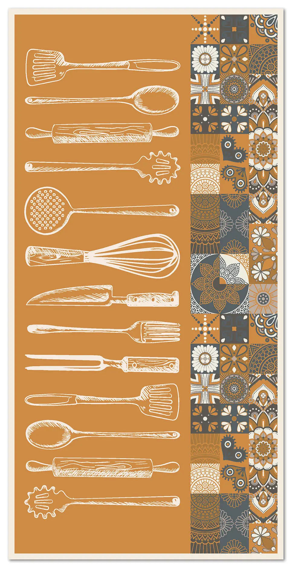 Alfombra Utensilios Cocina Naranja freeshipping - Home and Living