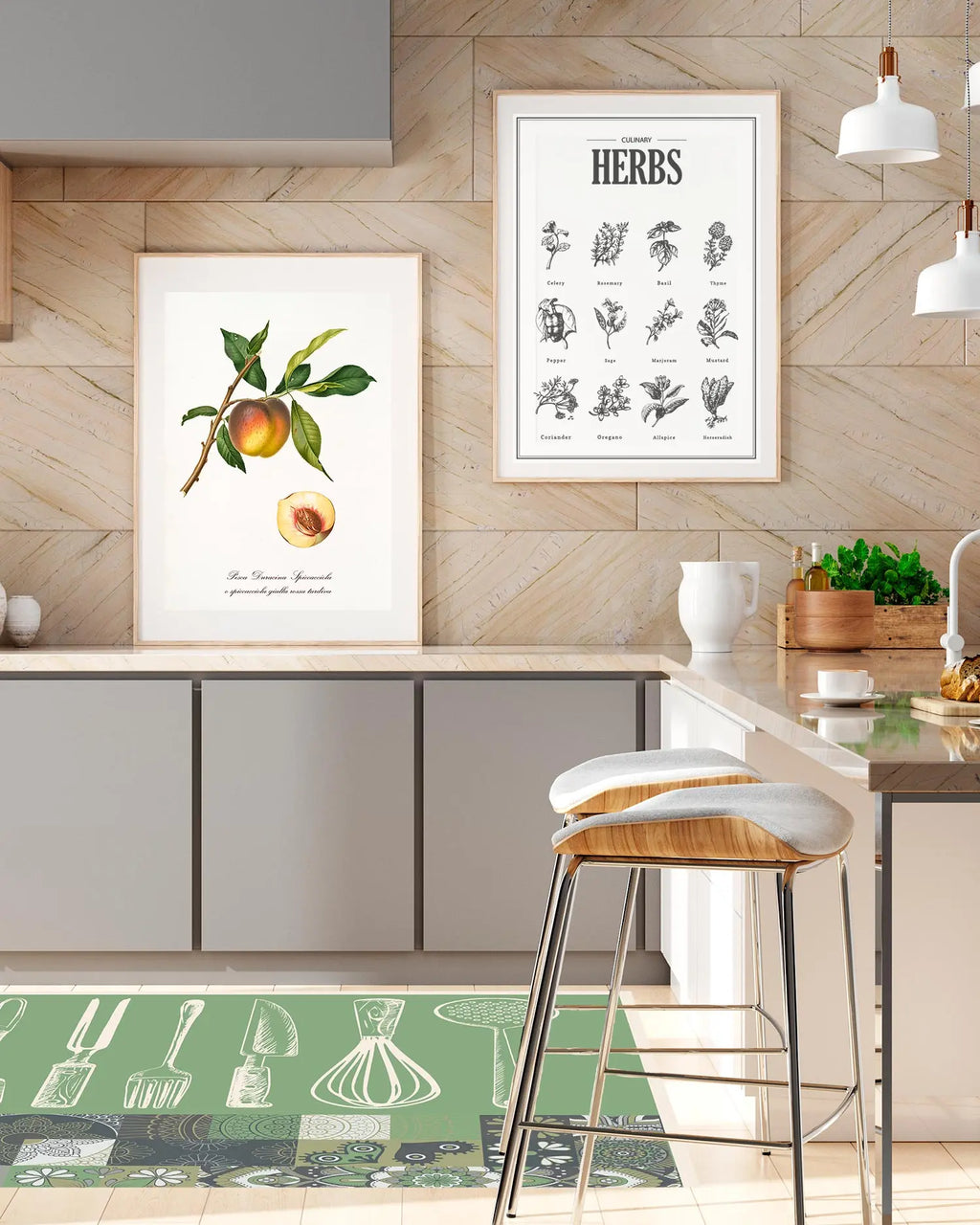 Alfombra Utensilios Cocina Verde freeshipping - Home and Living