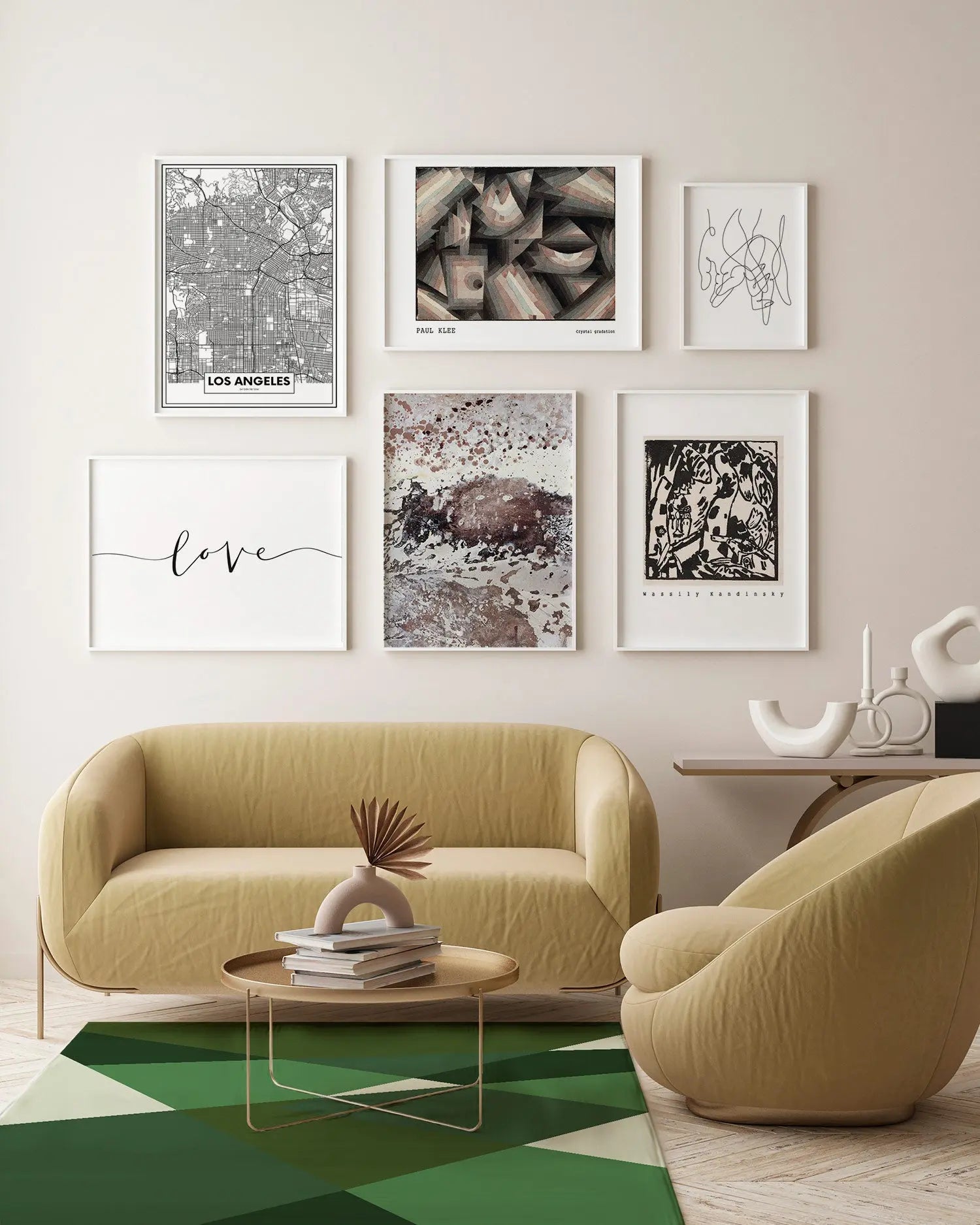 Alfombra Vinílica Geometría Abstracta Verde freeshipping - Home and Living