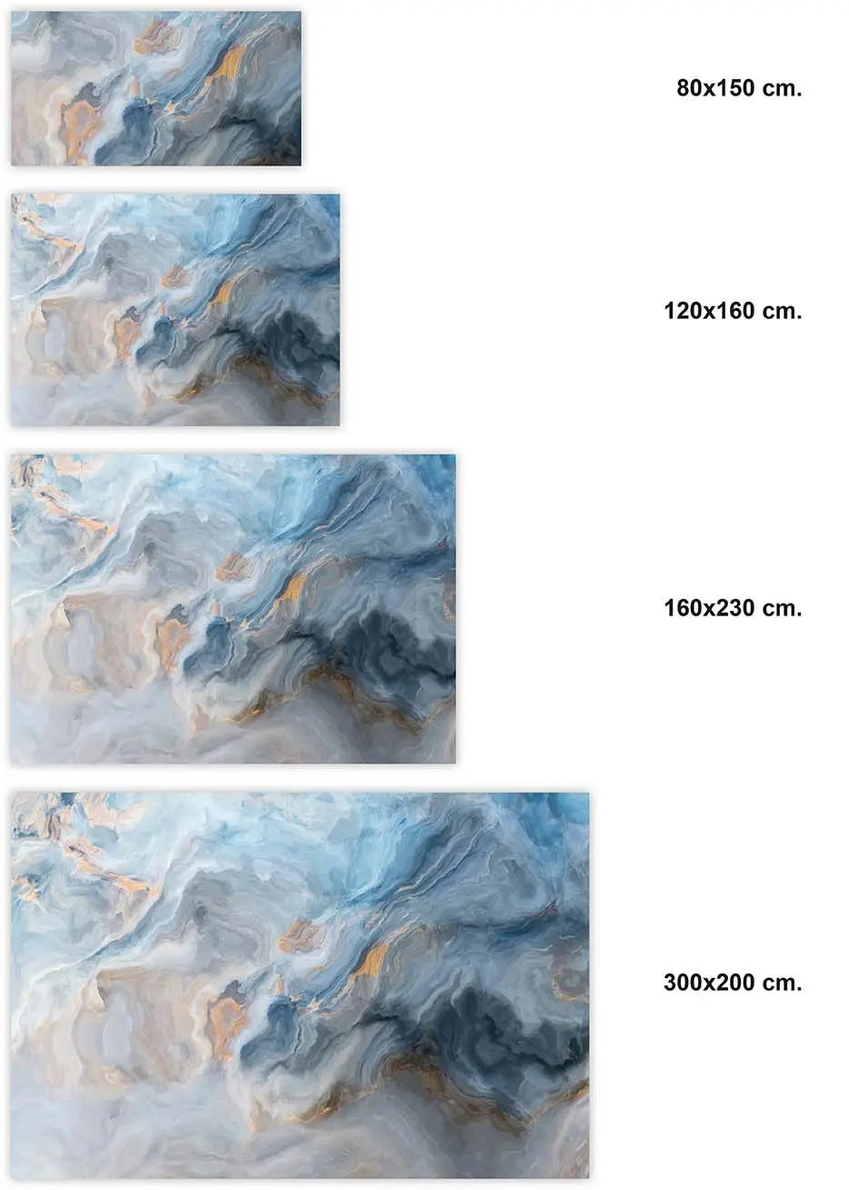 Alfombra Vinílica Mármol Azul y Naranja freeshipping - Home and Living