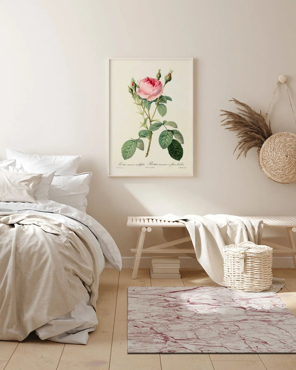 Alfombra Vinílica Mármol Blanco y Rosa freeshipping - Home and Living