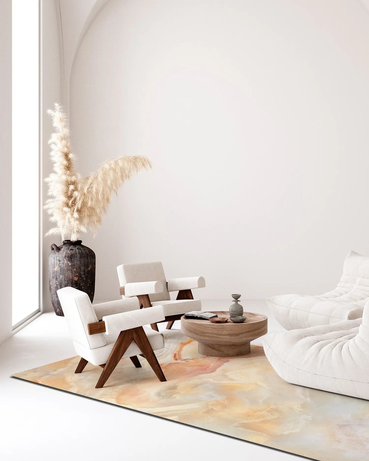 Alfombra Vinílica Mármol Naranja freeshipping - Home and Living