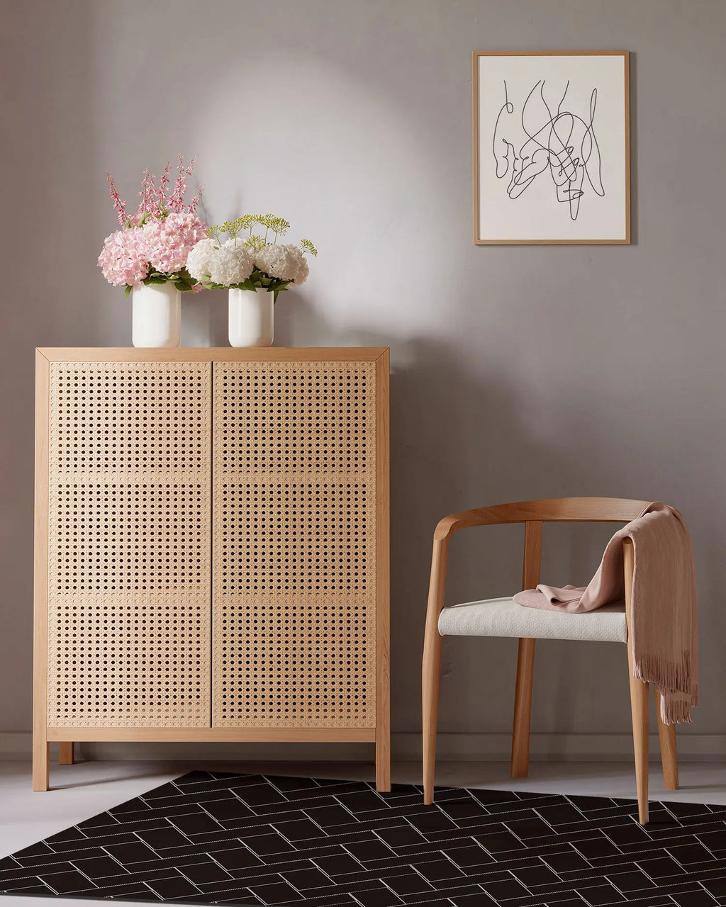 Alfombra Vinílica Mosaico Ladrillos Negro freeshipping - Home and Living