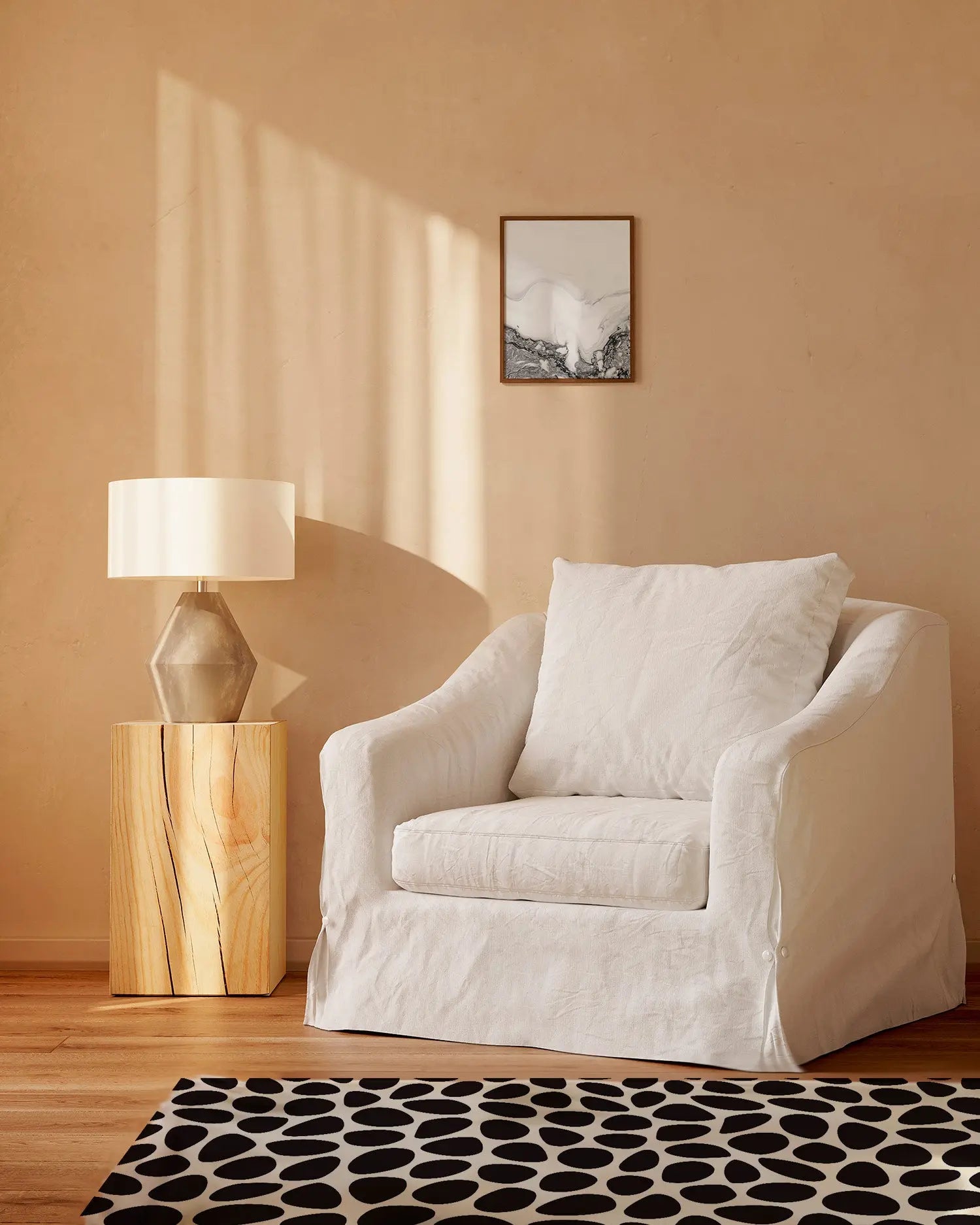 Alfombra Vinílica Patrón Empedrado Negro freeshipping - Home and Living